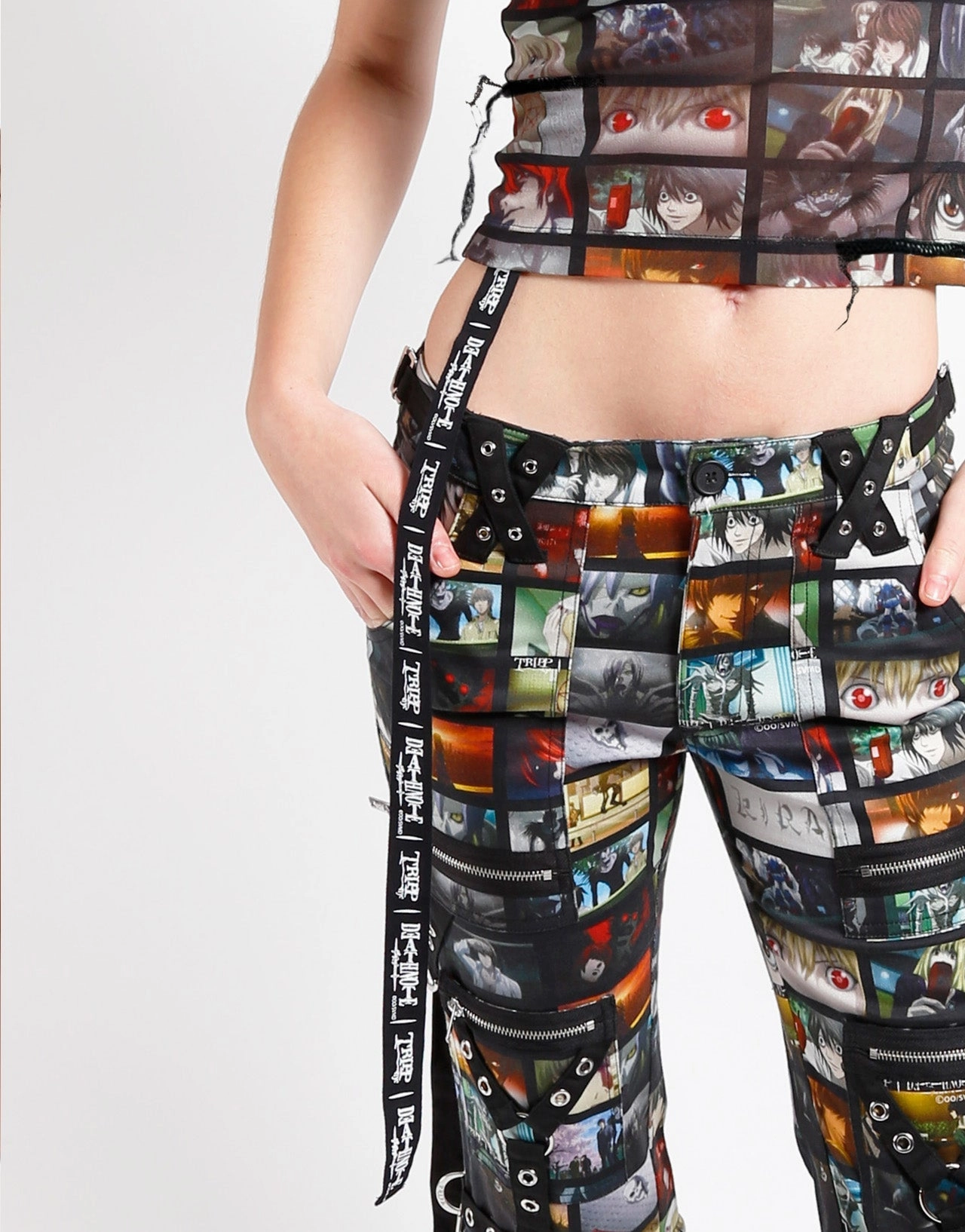 V-neck Blouse TRIPP NYC X DEATH NOTE - SCREEN S/L MESH TOP