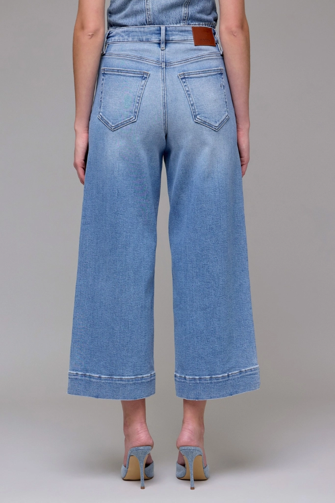 Casual Spring Mood Classic Wear Nori High Rise Wide Leg Crop Jean