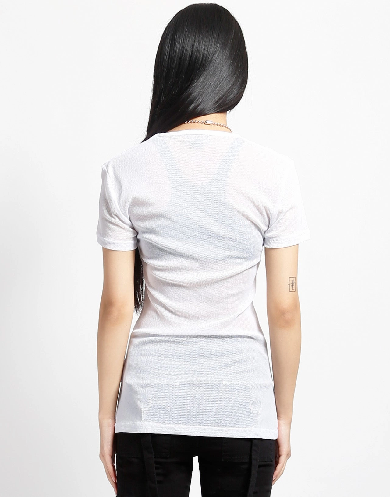 Airflow Mesh Panel Soft Cotton SHORT SLEEVE FISHNET WHITE