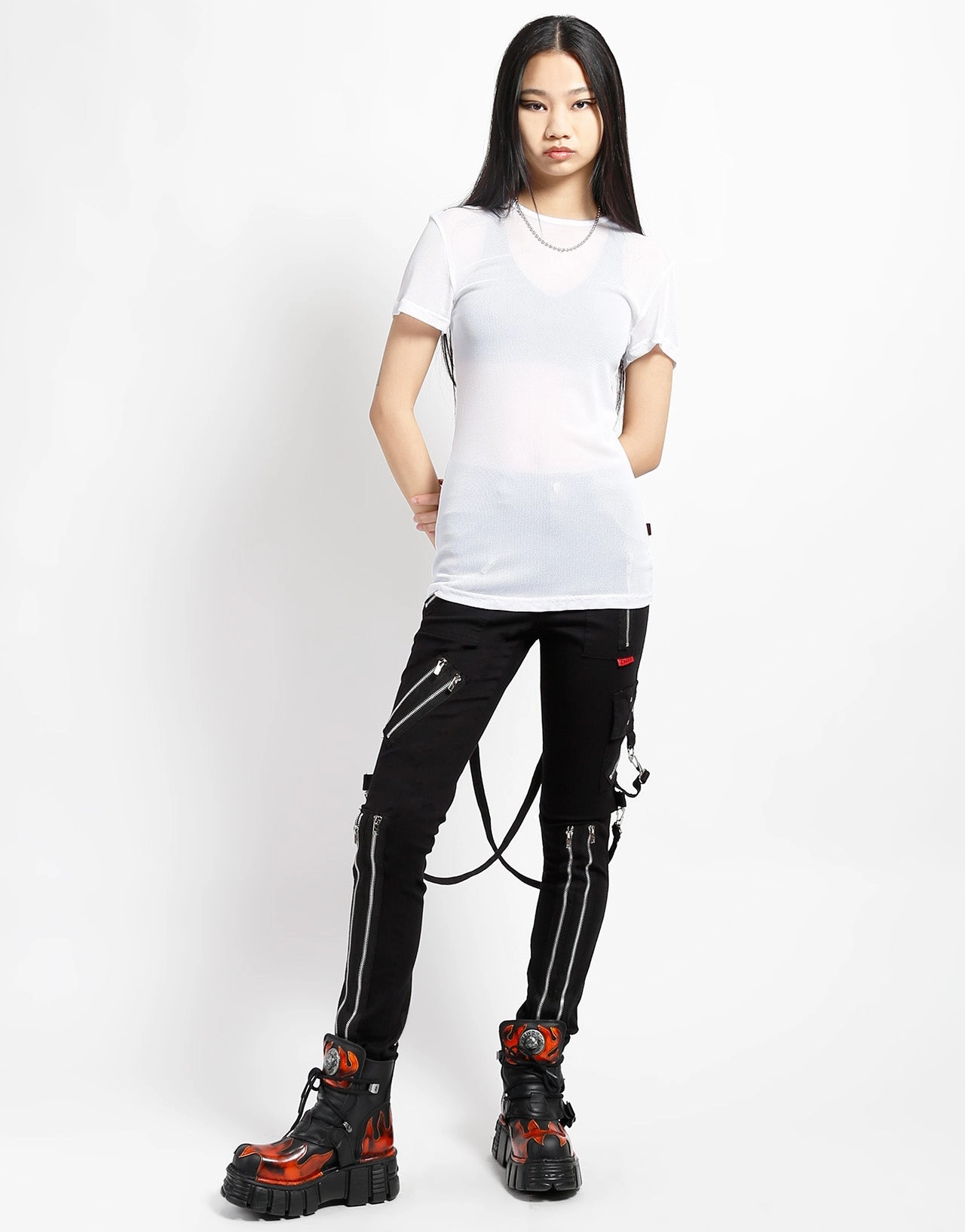 SHORT SLEEVE FISHNET WHITE Reflective Safety Trim