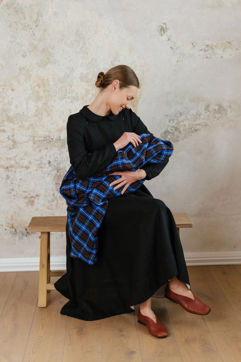 Event Favorite Nursing-Friendly ?C Linen Dress with Hidden Zippers