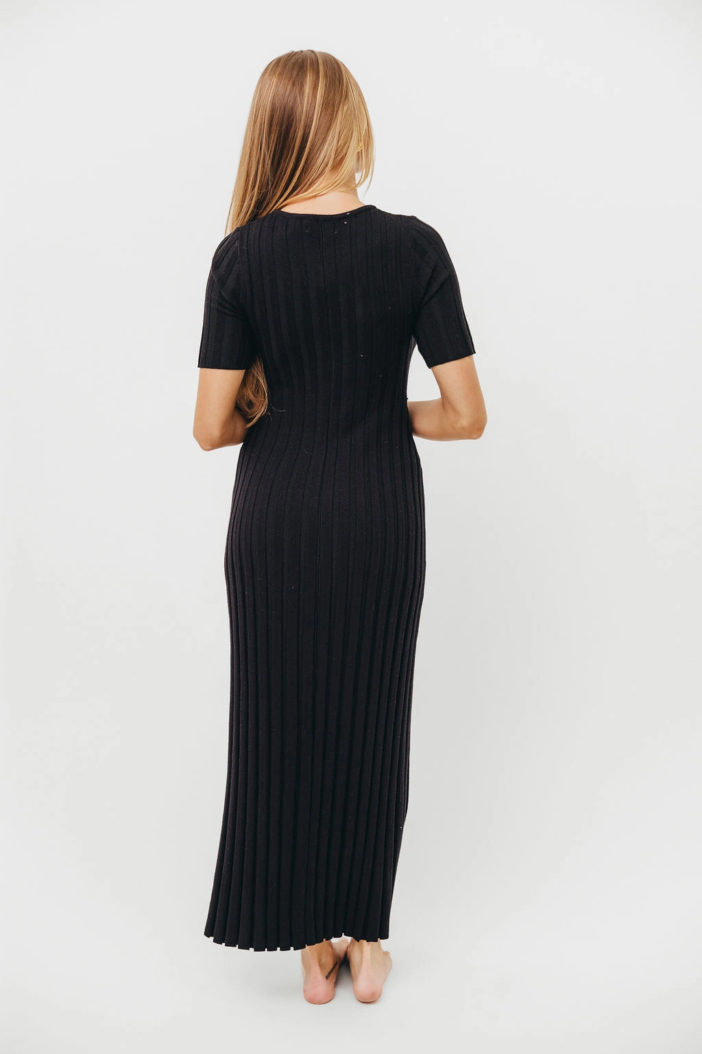 Stretch-Recovery Casual event outfit Oakley Ribbed Maxi Dress in Black - Bump Friendly *Final-Sale*
