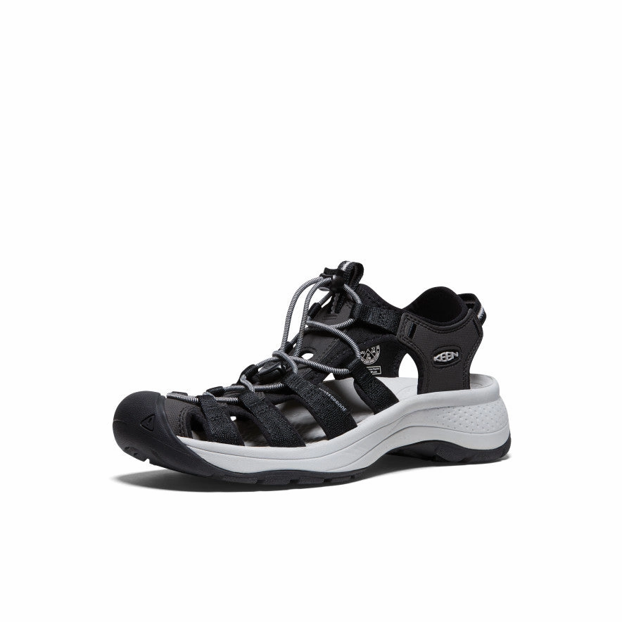 Smooth Surface Easy Travel Women's Astoria West Sandal  |  Black/Grey