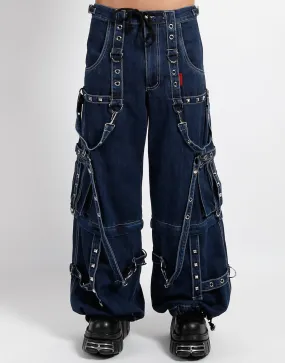 ReflectiveTrim DENIM STRAP PANT INDIGO