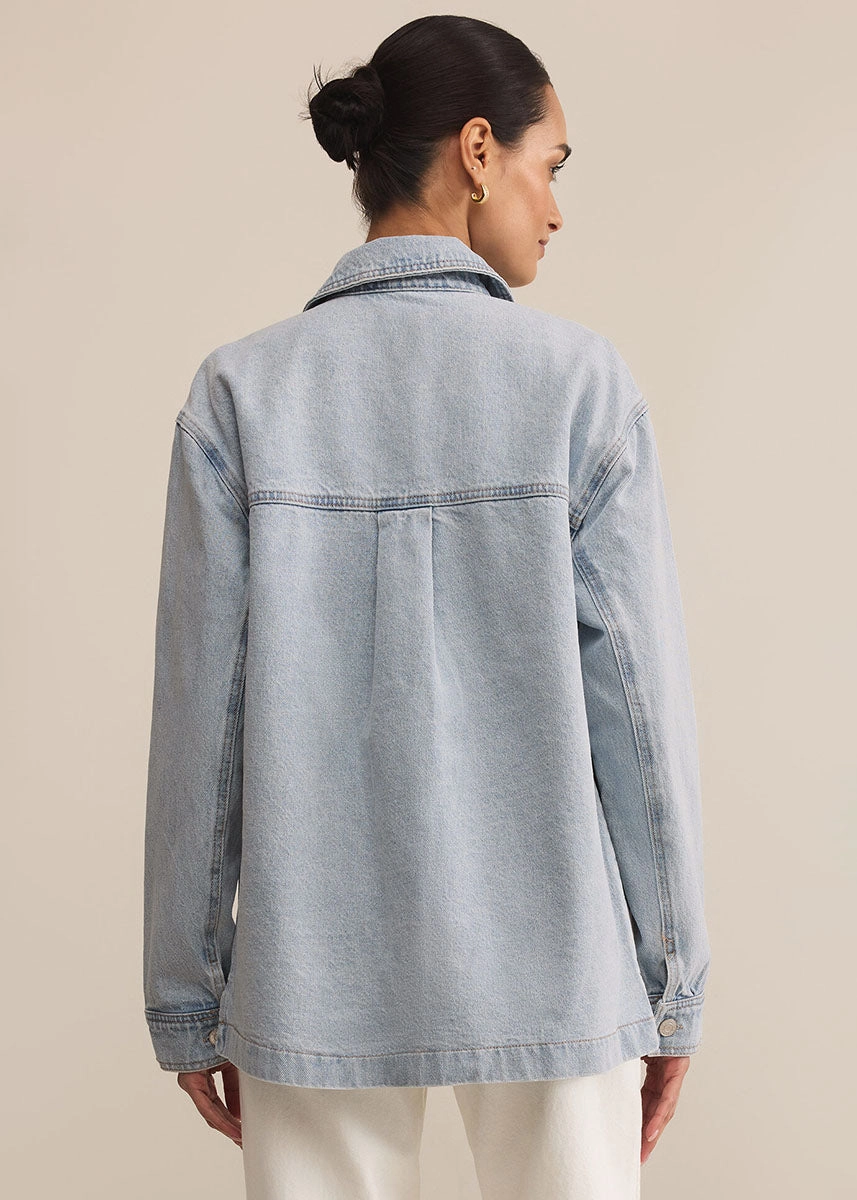 On The Road Denim Jacket - Faded Indigo Sleek Layer Look