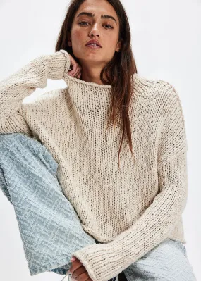 Light Reflective Yarn Opal Sweater - Tea