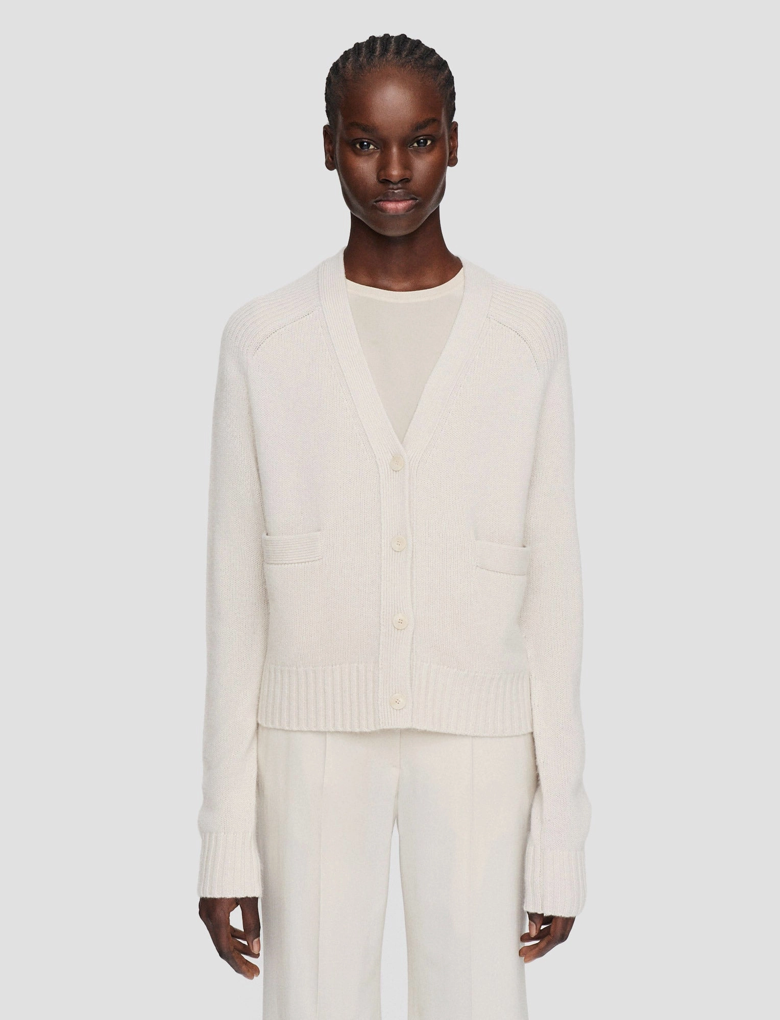 Open Cashmere Cardigan DoubleLayered Edging MultiDirectional Elasticity