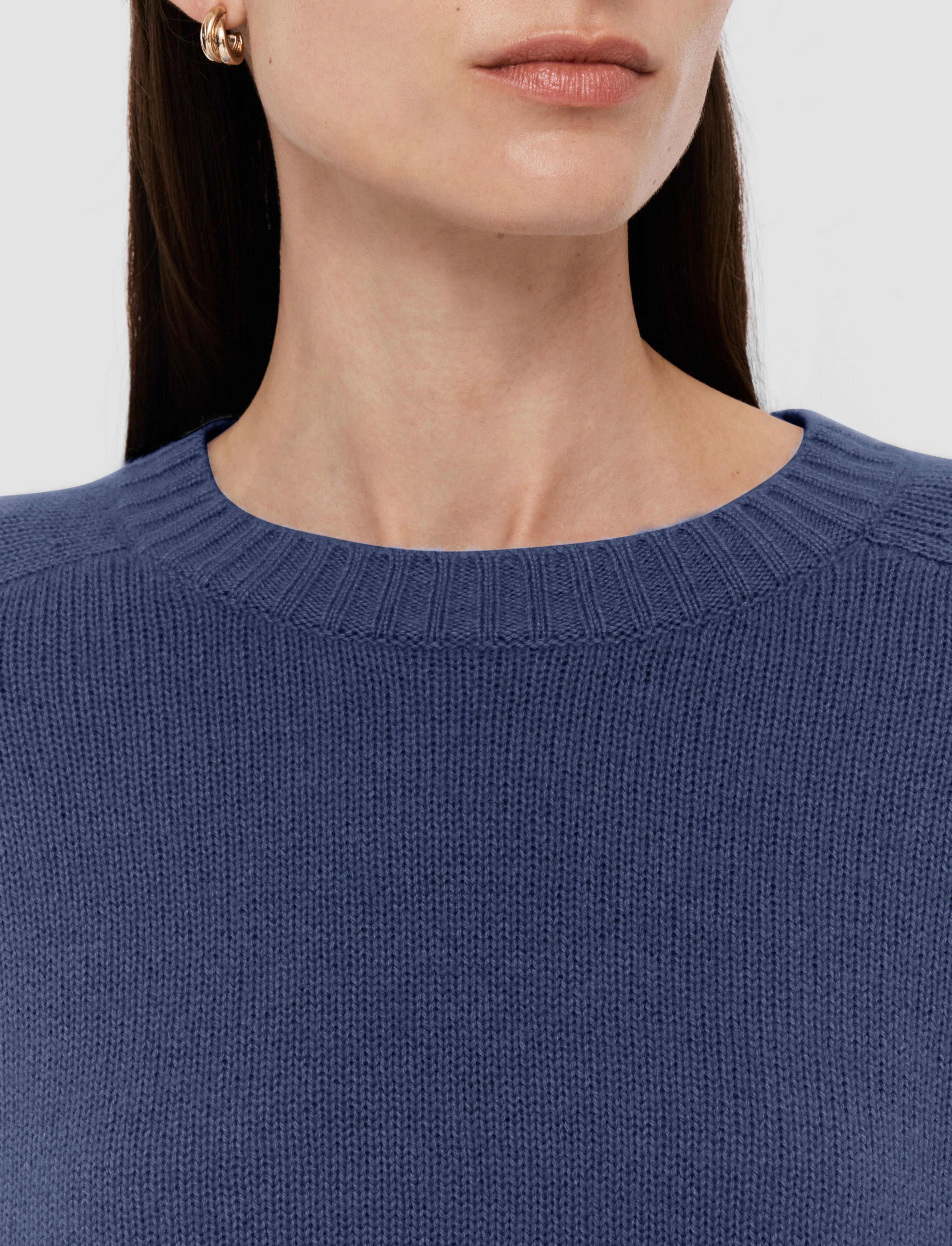 Worn In Stylish Staple Open Cashmere Round Neck Jumper