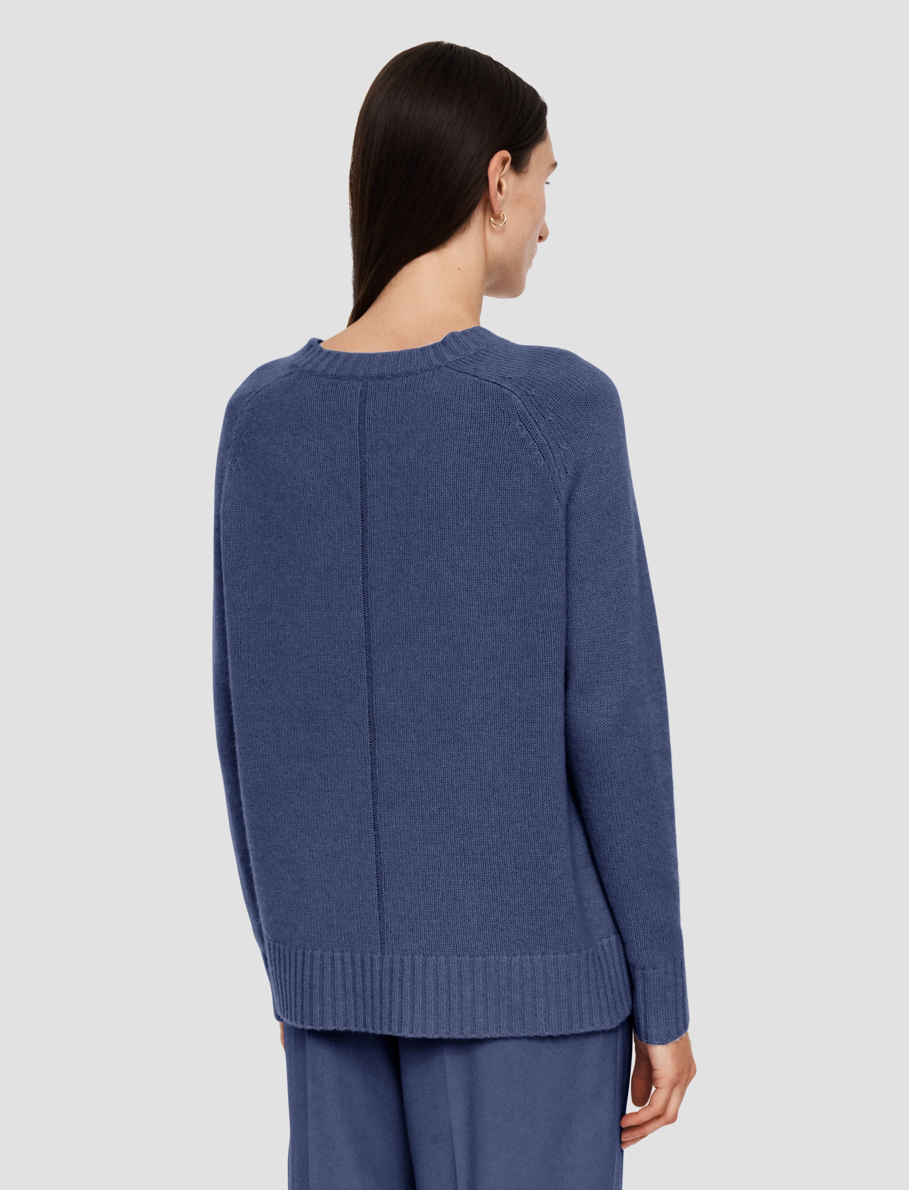 FastDrying Textured Weave Open Cashmere Round Neck Jumper