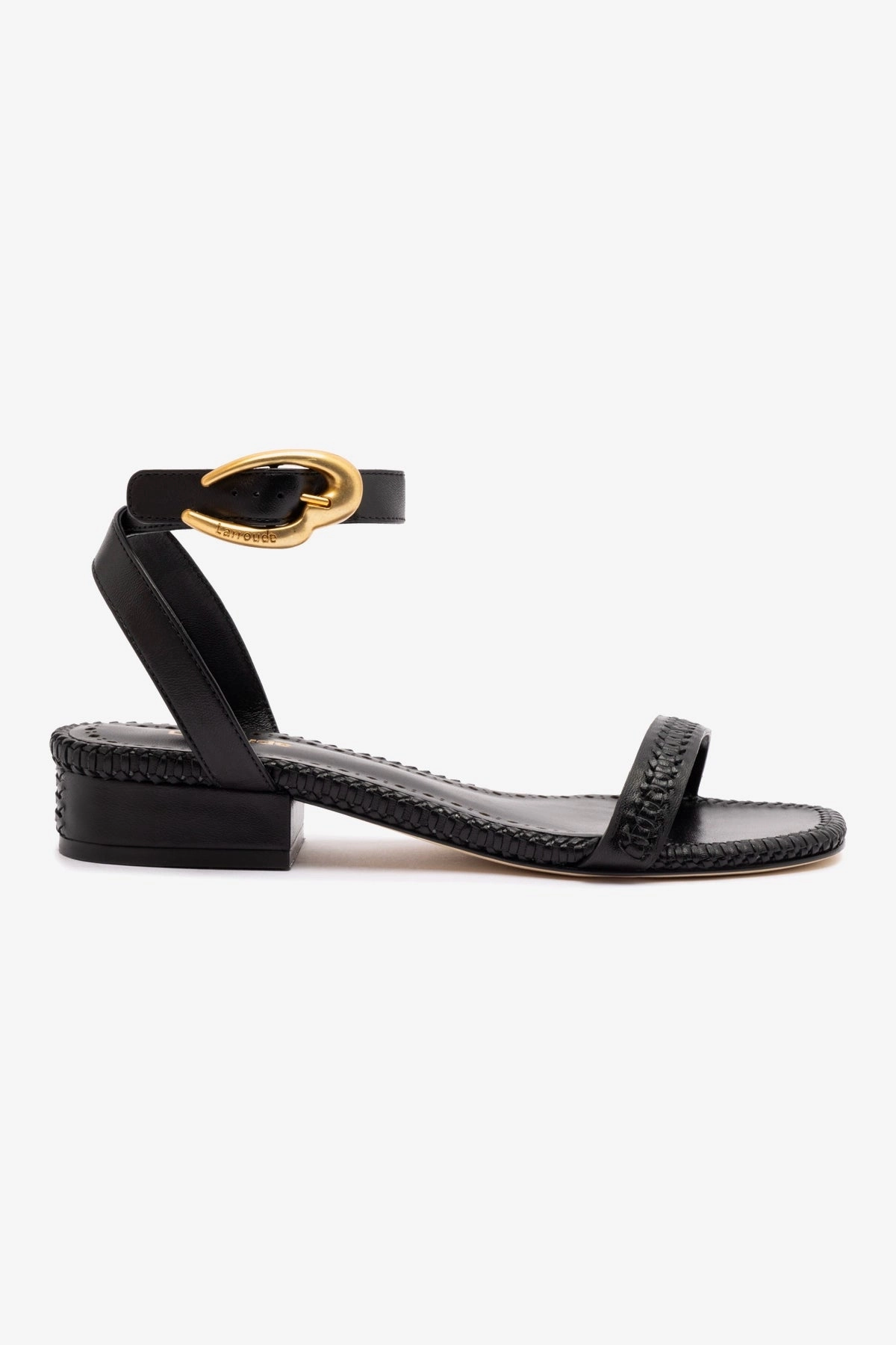 Easy Movement Verona Flat Sandal In Black Leather