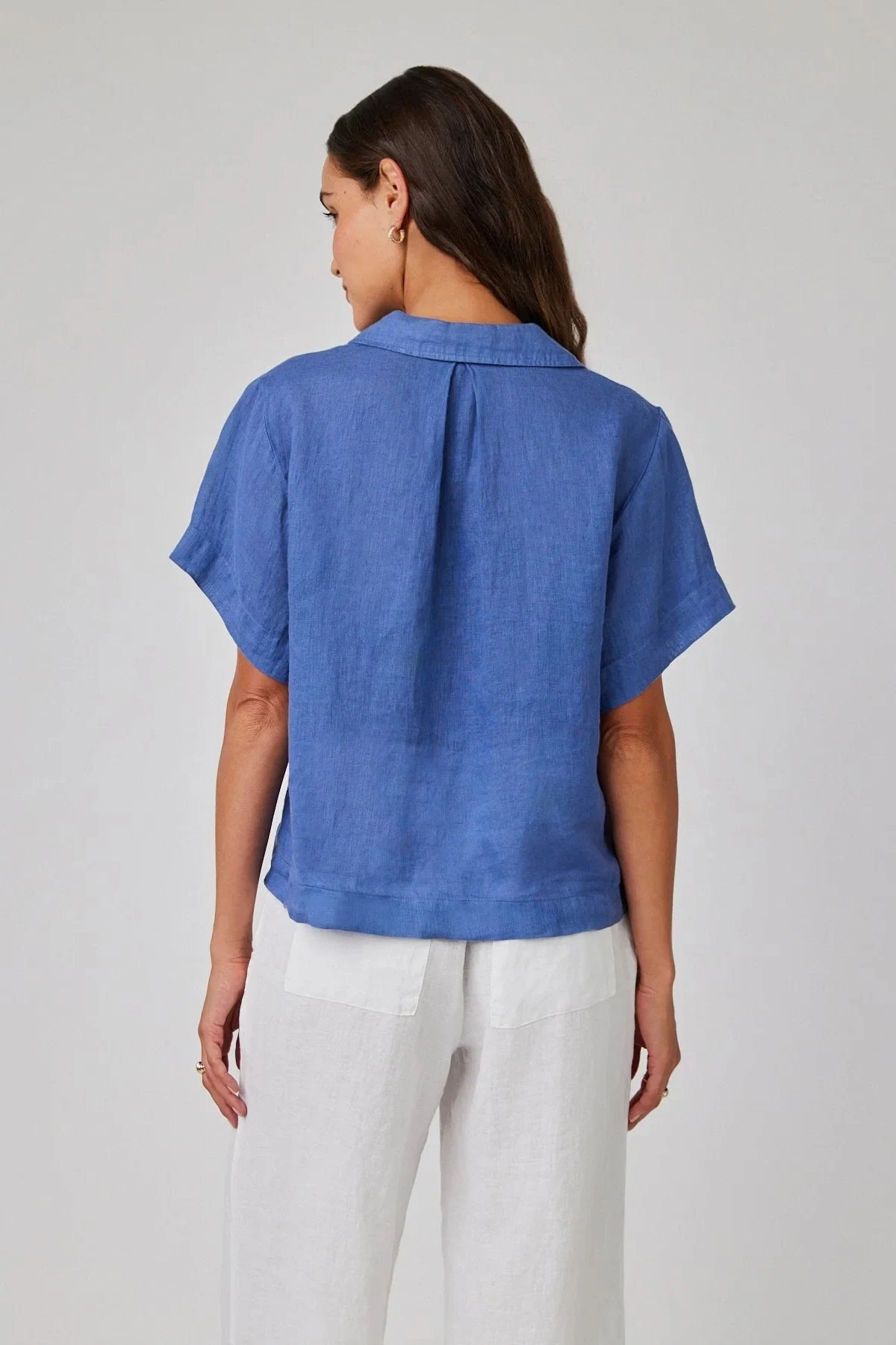 Airflow Ventilation Linen Short Sleeve Flowy Button Down