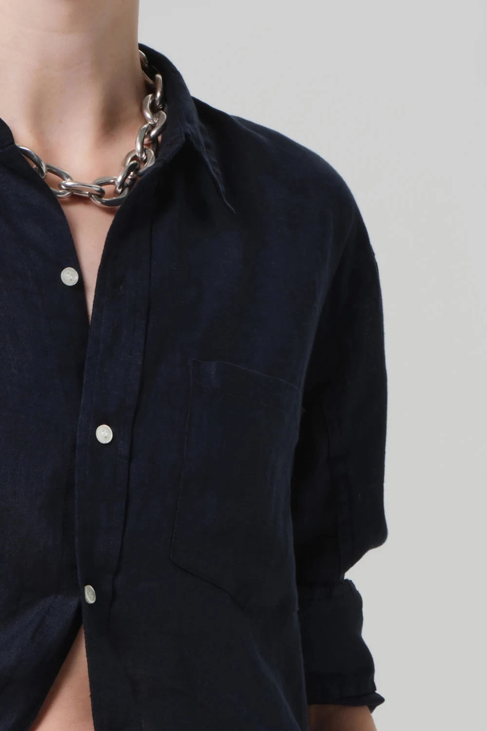 Smooth Zipper Integration Kayla Shrunken Shirt