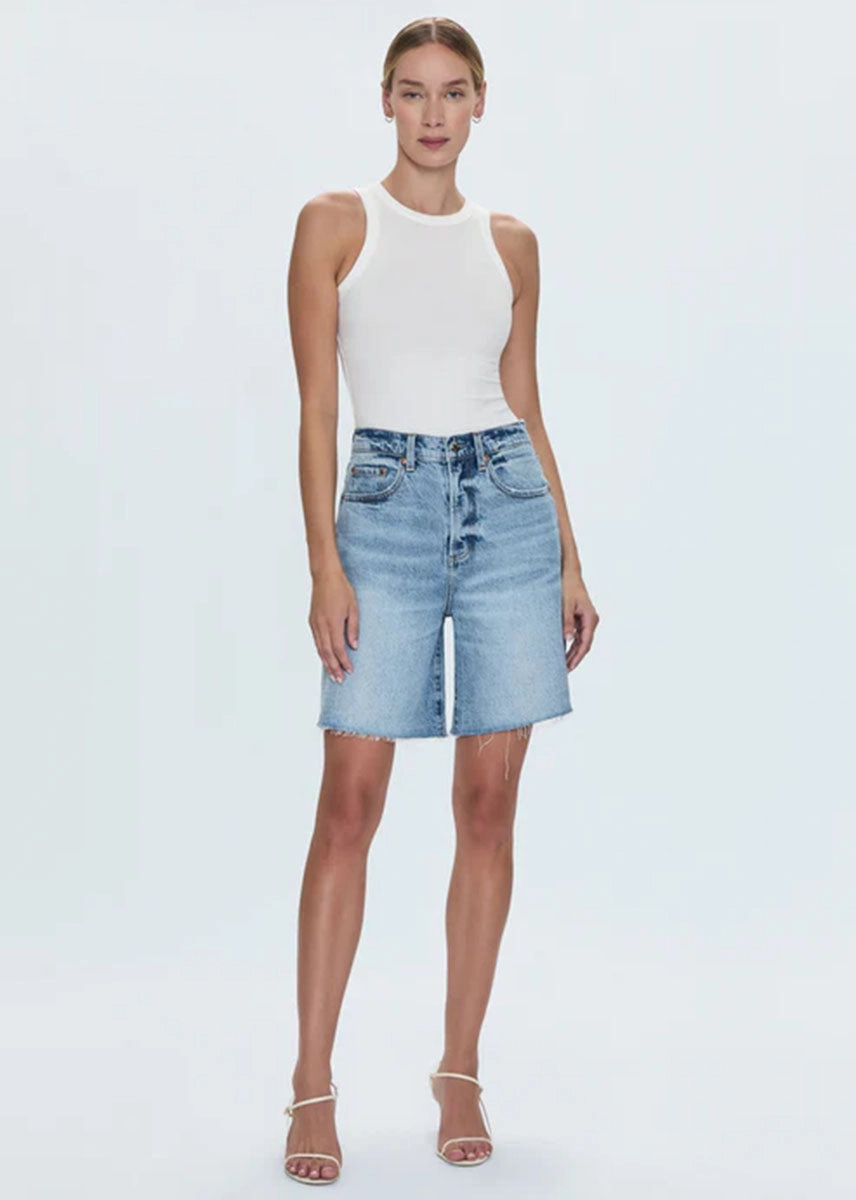 Kaylee High-Rise Pinched Loose Straight Short - Boulder Breathable Base Durable Utility