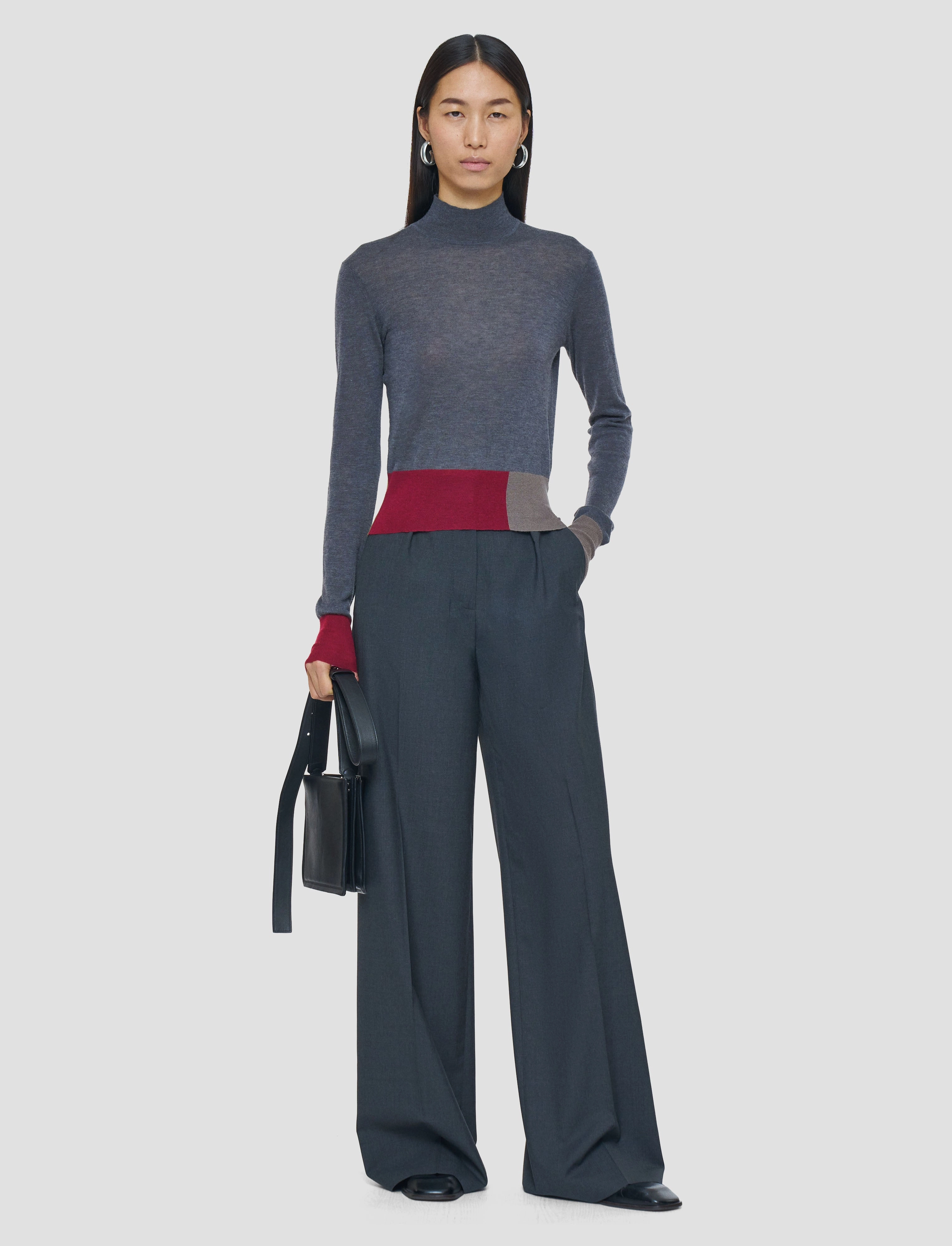 Overlay Cashair Mock Neck Jumper Lightweight Form Calm Tones