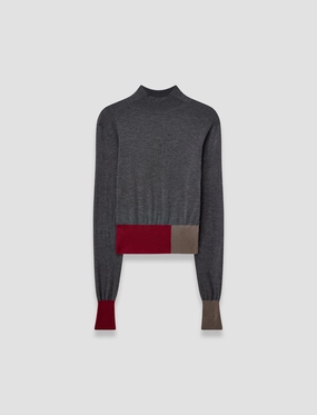 Overlay Cashair Mock Neck Jumper Natural Texture