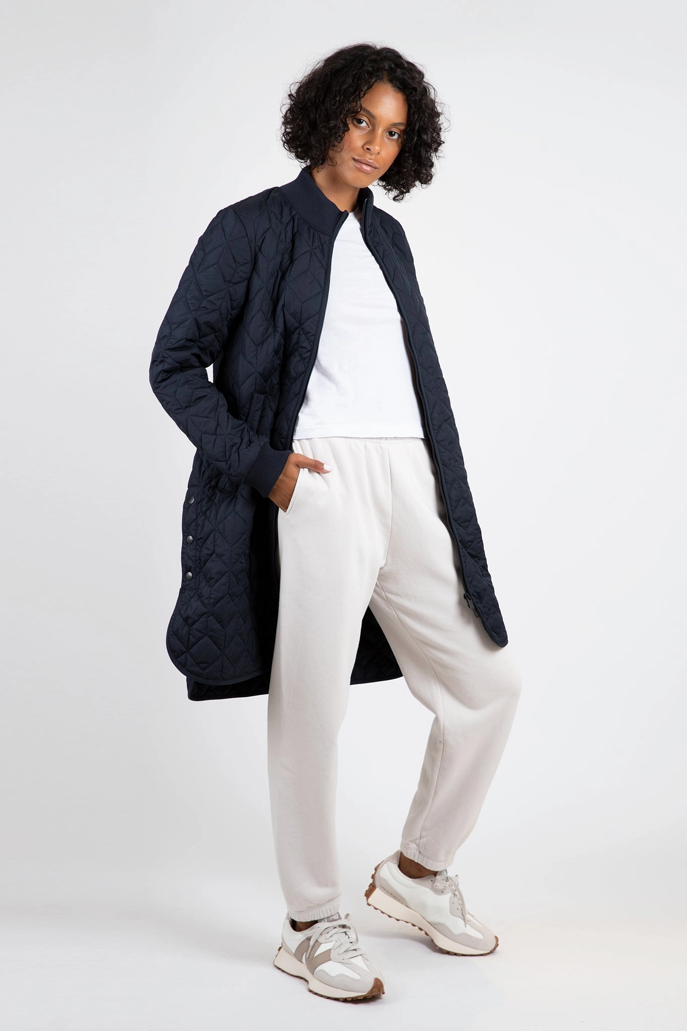 Bold Detail Casual Padded Quilt Coat