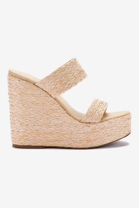 Pamela Wedge In Natural Raffia Stylish Footwear