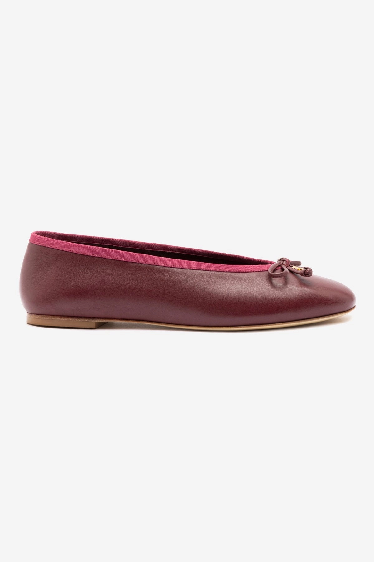 Scandi Clean French Charm Pavlova Ballet Flat In Burgundy Leather