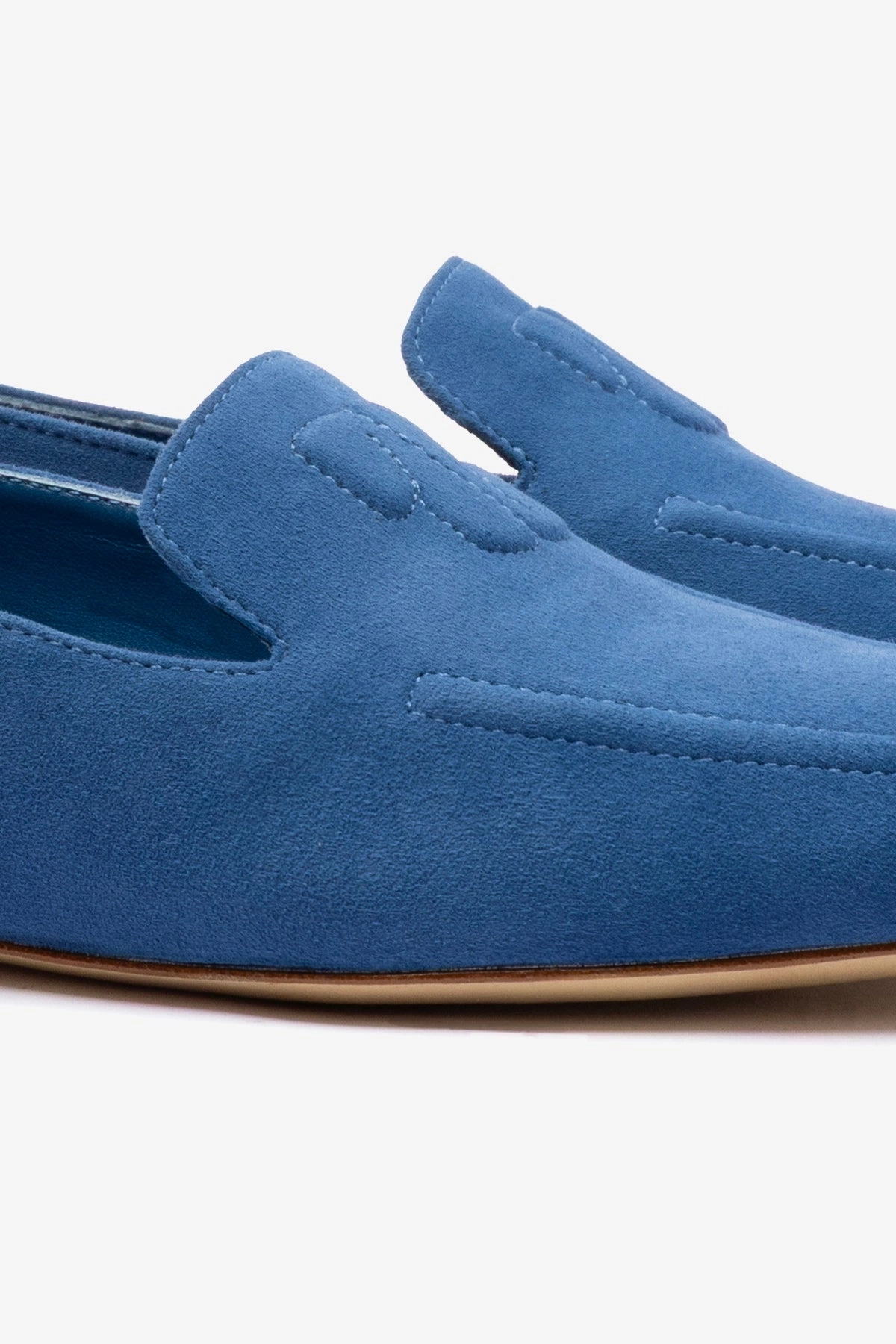 Penny Loafer In Blue Stoned Suede natural color Shop Lane