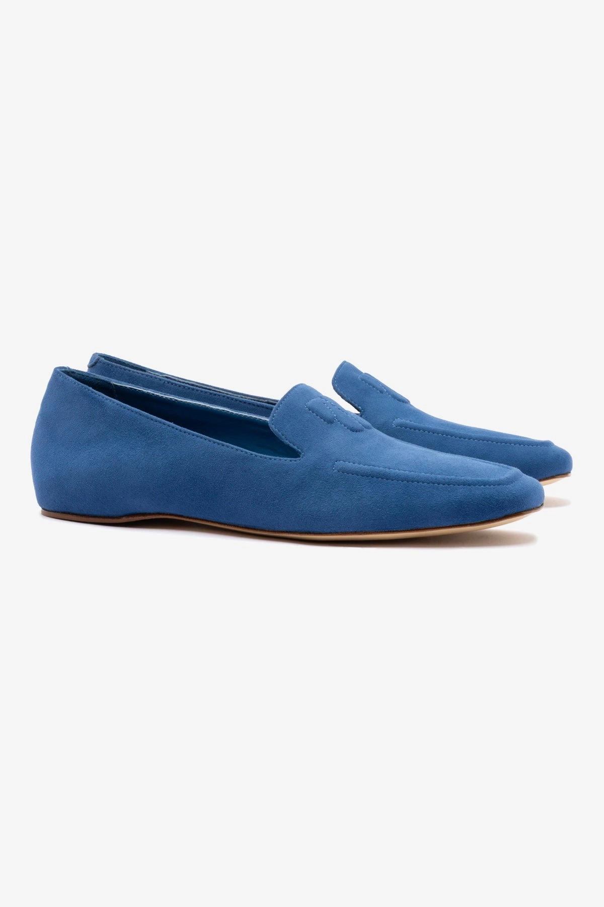 Penny Loafer In Blue Stoned Suede Resort Style Grip Walk