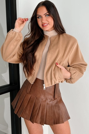 Detroit Days Zip-Up Jacket (Taupe) Long Sleeve