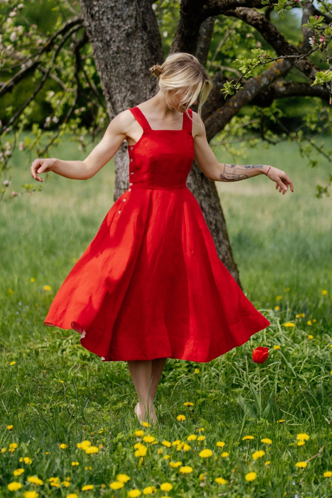 Pinafore Dress, Sleeveless Thermal-Lined