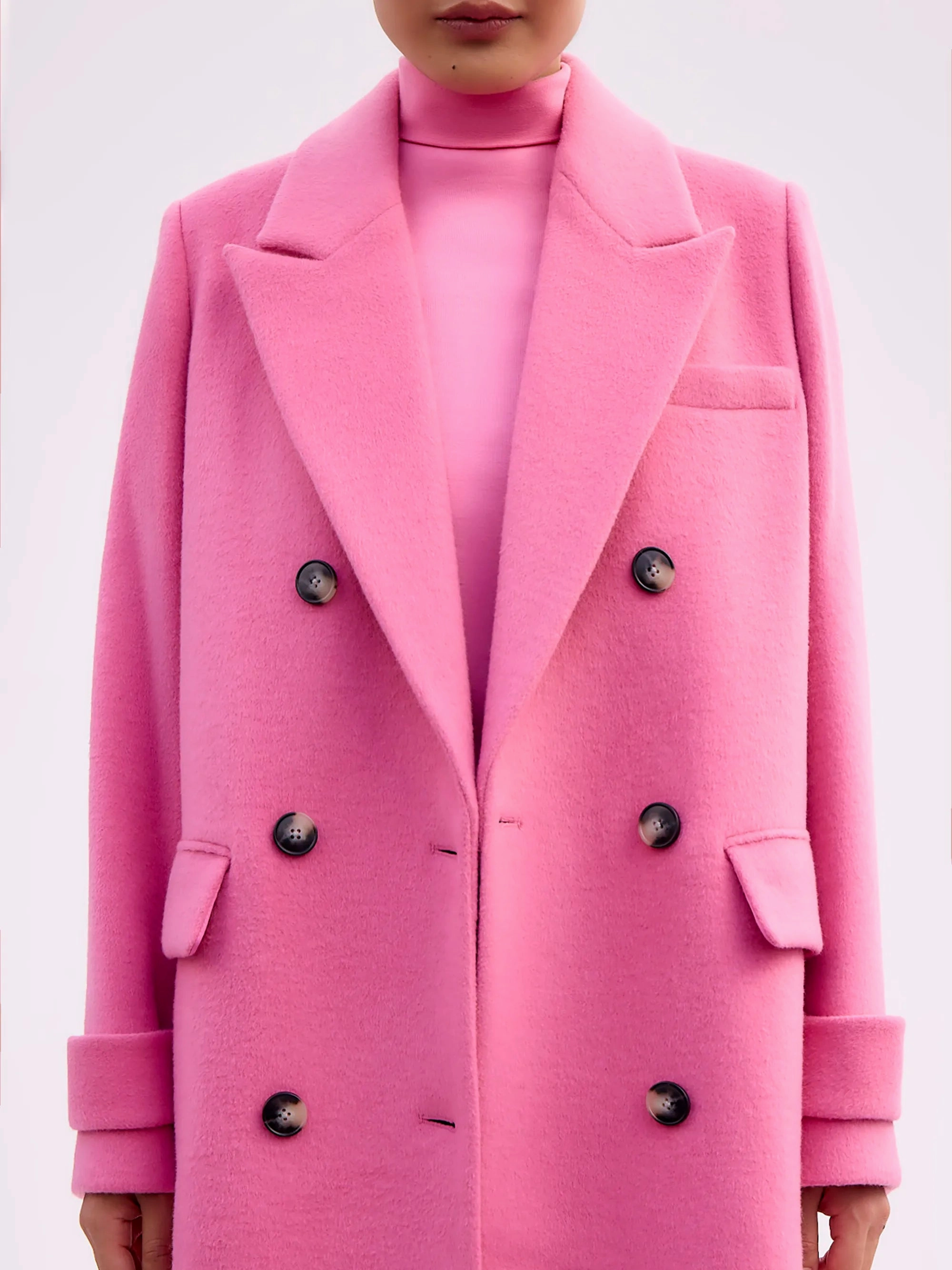 Street Ready Pink Wool-Blend Coat
