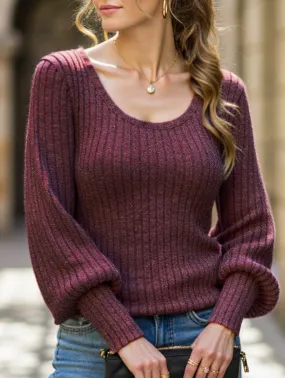 PIT STRIP SHAVED ROUND NECK LANTERN SLEEVE TOP Anti Odor Treatment