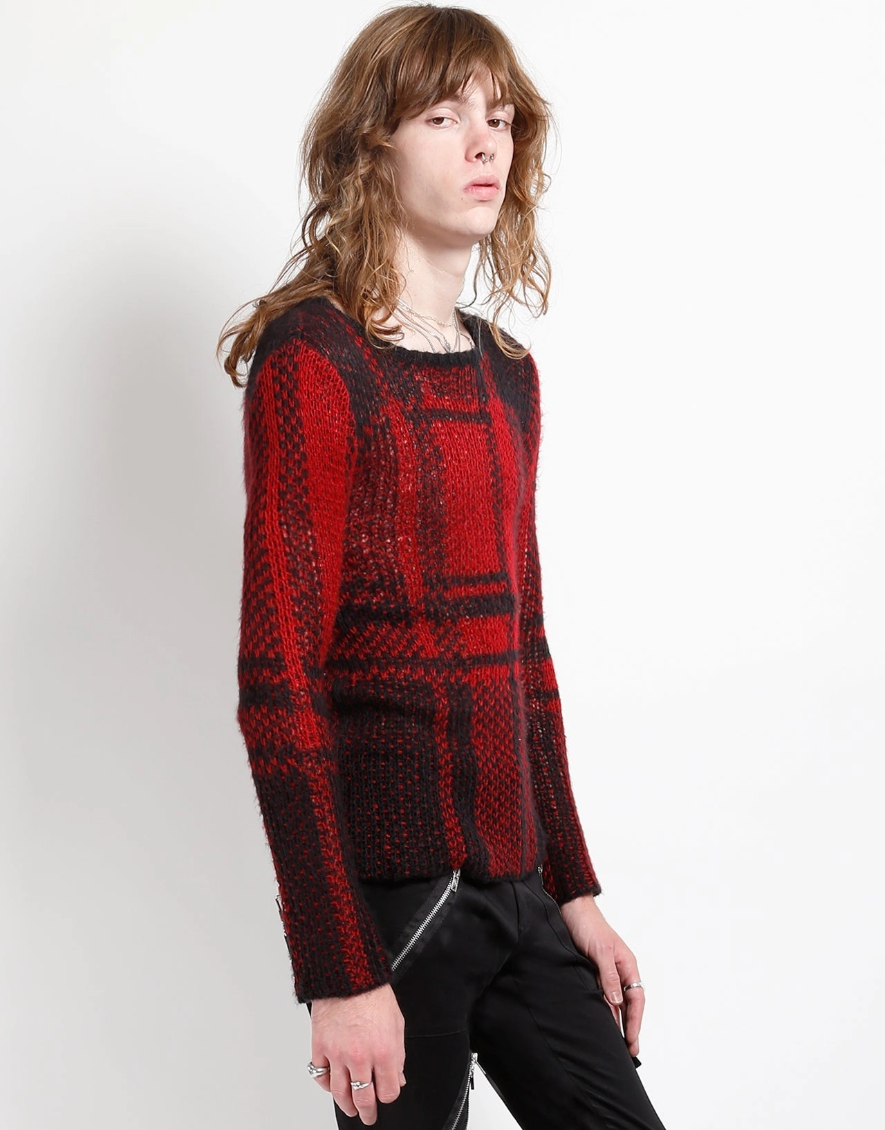 TumbleDryFriendlyMaterial Compression Gradient PLAID SWEATER
