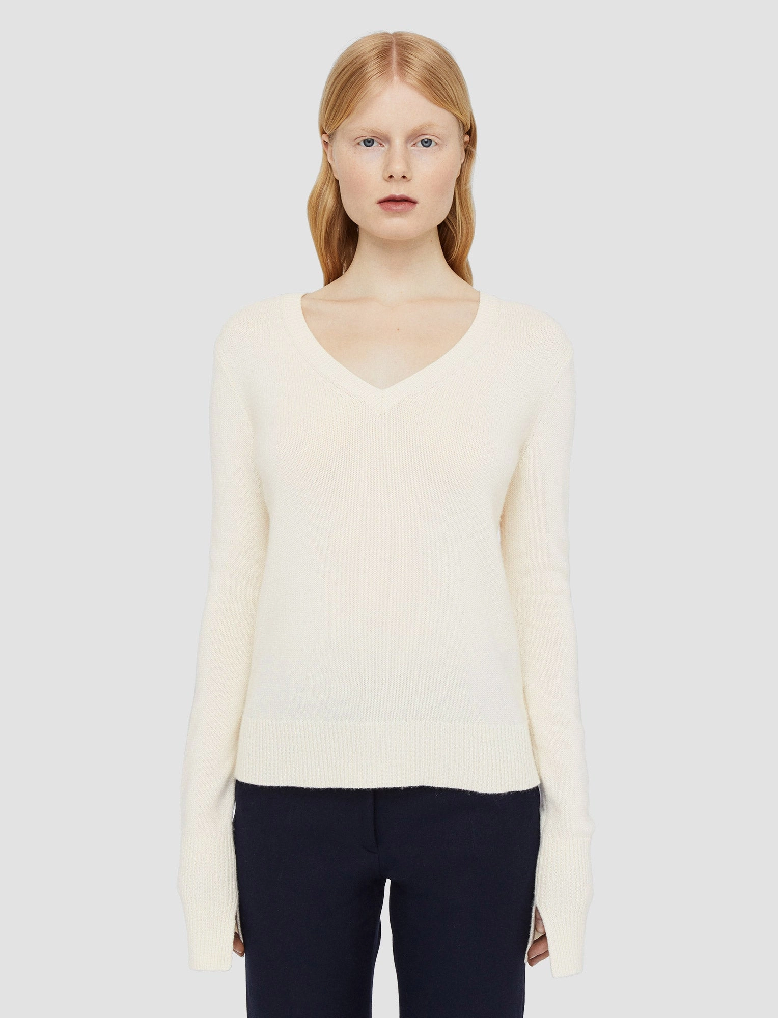 Moisture wicking Transitional Wear Pure Cashmere V Neck Jumper