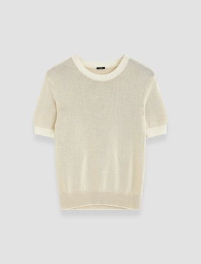 Circular Knit Technique Micro Stripe Knit Top