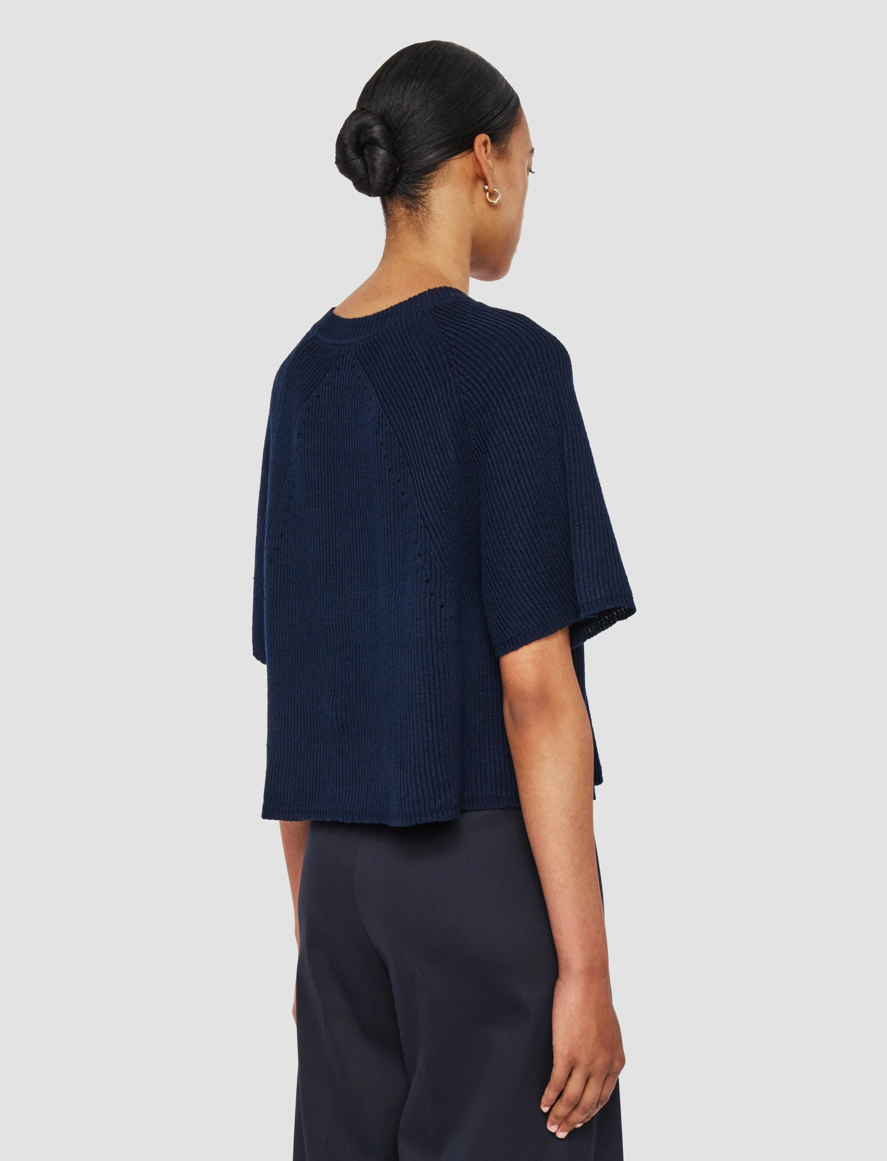 Linen Blend Knit Top Temperature Regulating Knit
