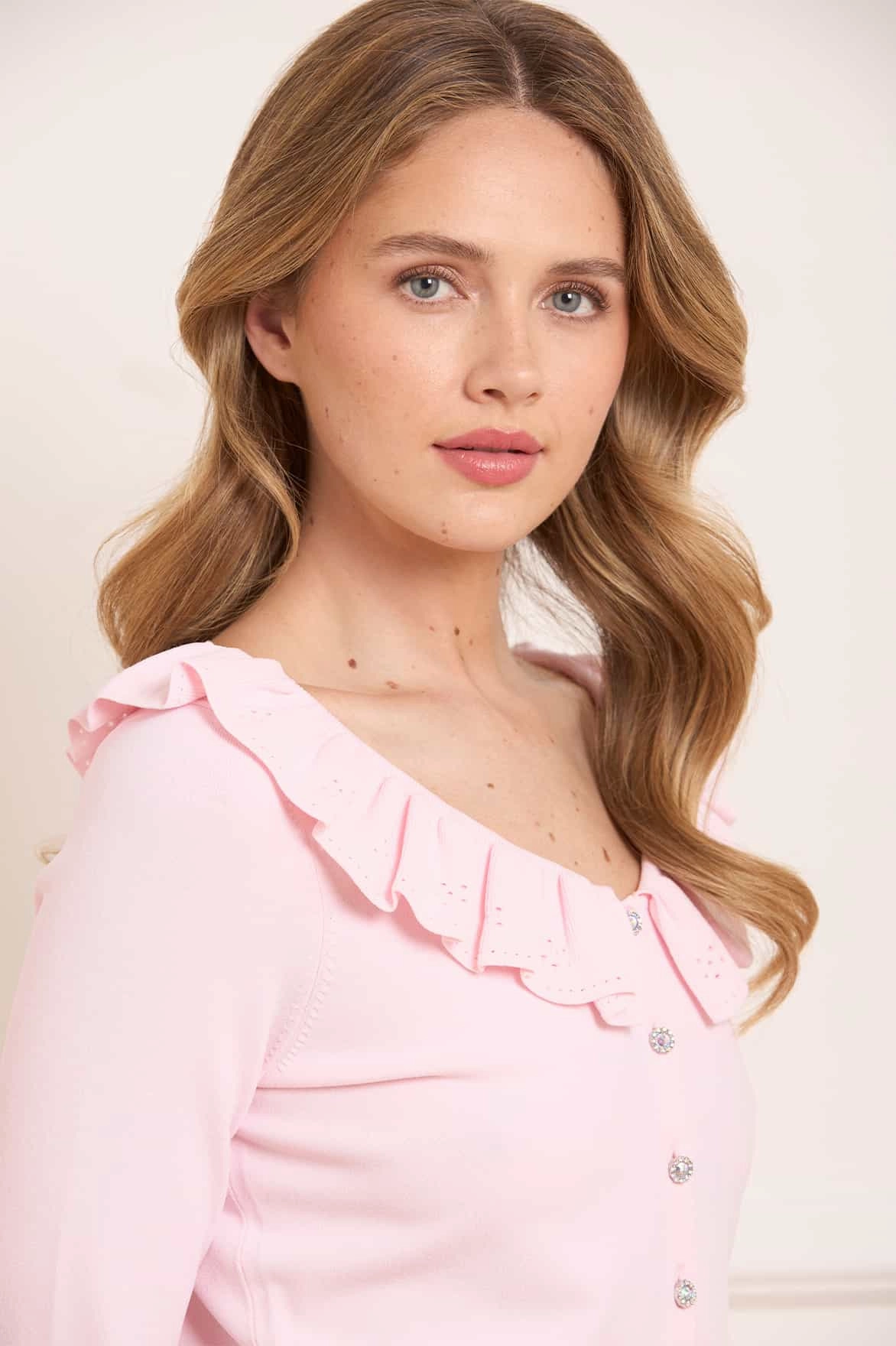 Pointelle Trim Knit Short Cardigan Breathable Mesh Paneling Urban Fashion