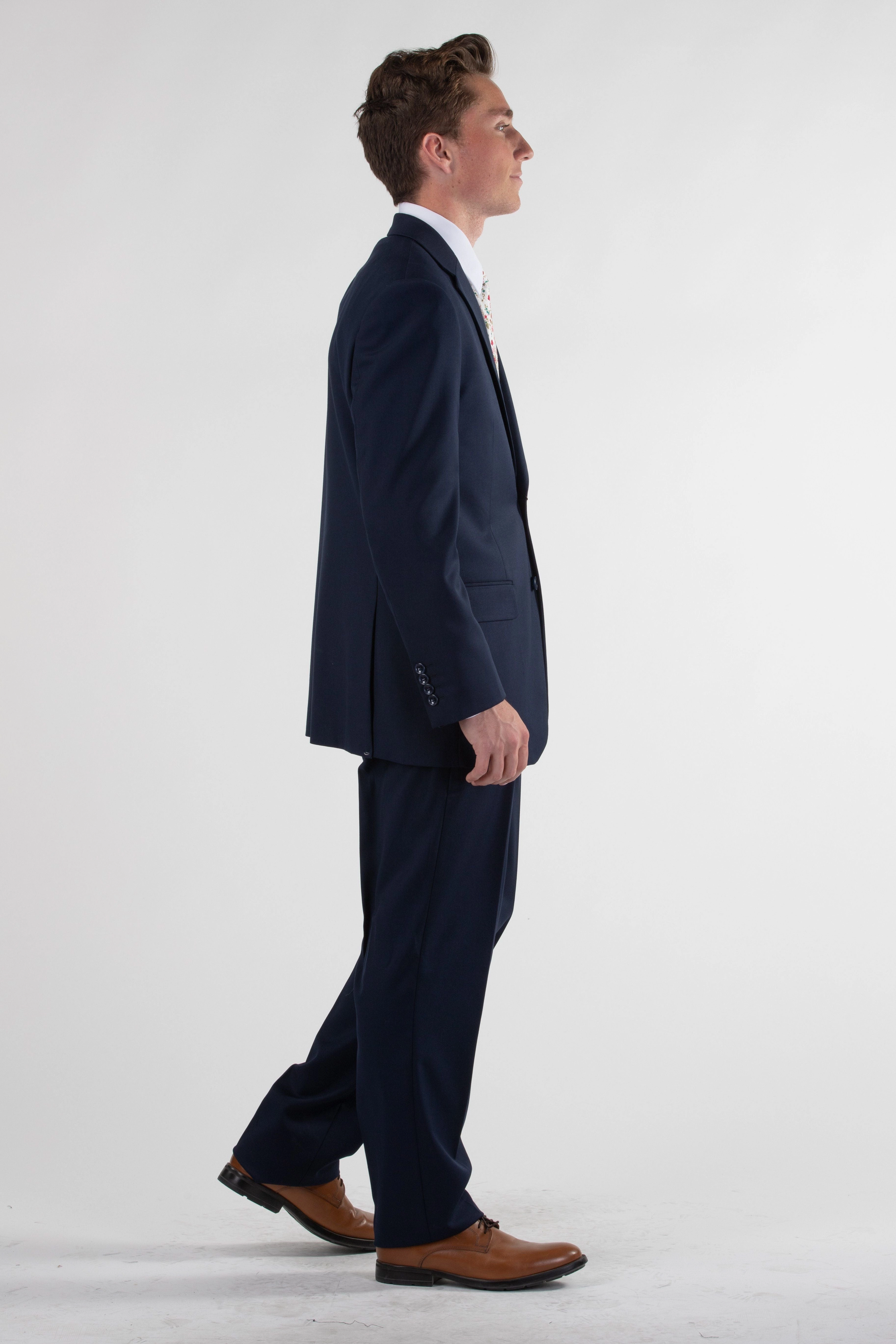 360 Degree Movement Design Fashionable Wear Signature Suit Classic Navy