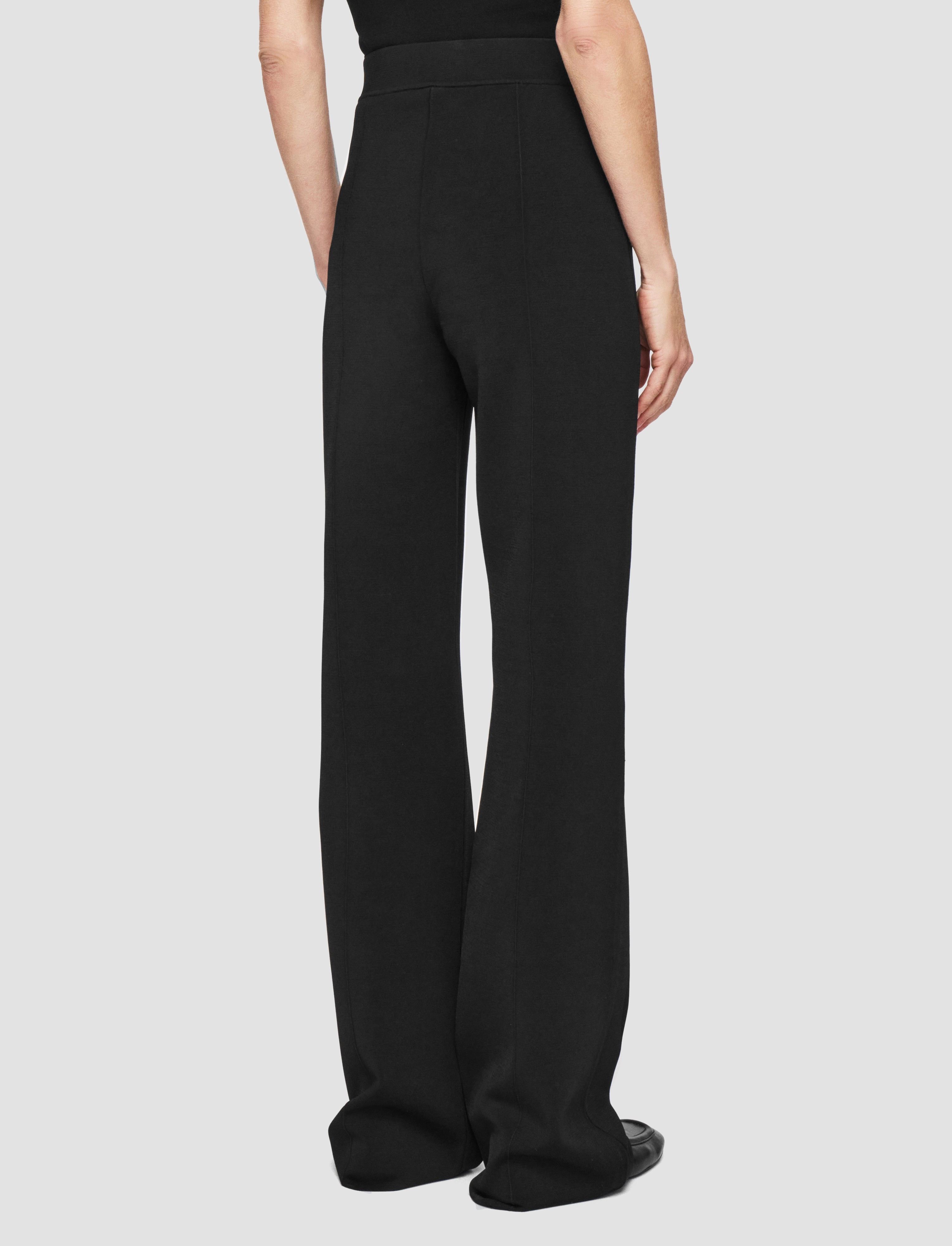Ribbed Trim Modern Outfit Milano Knit Stretch Trousers