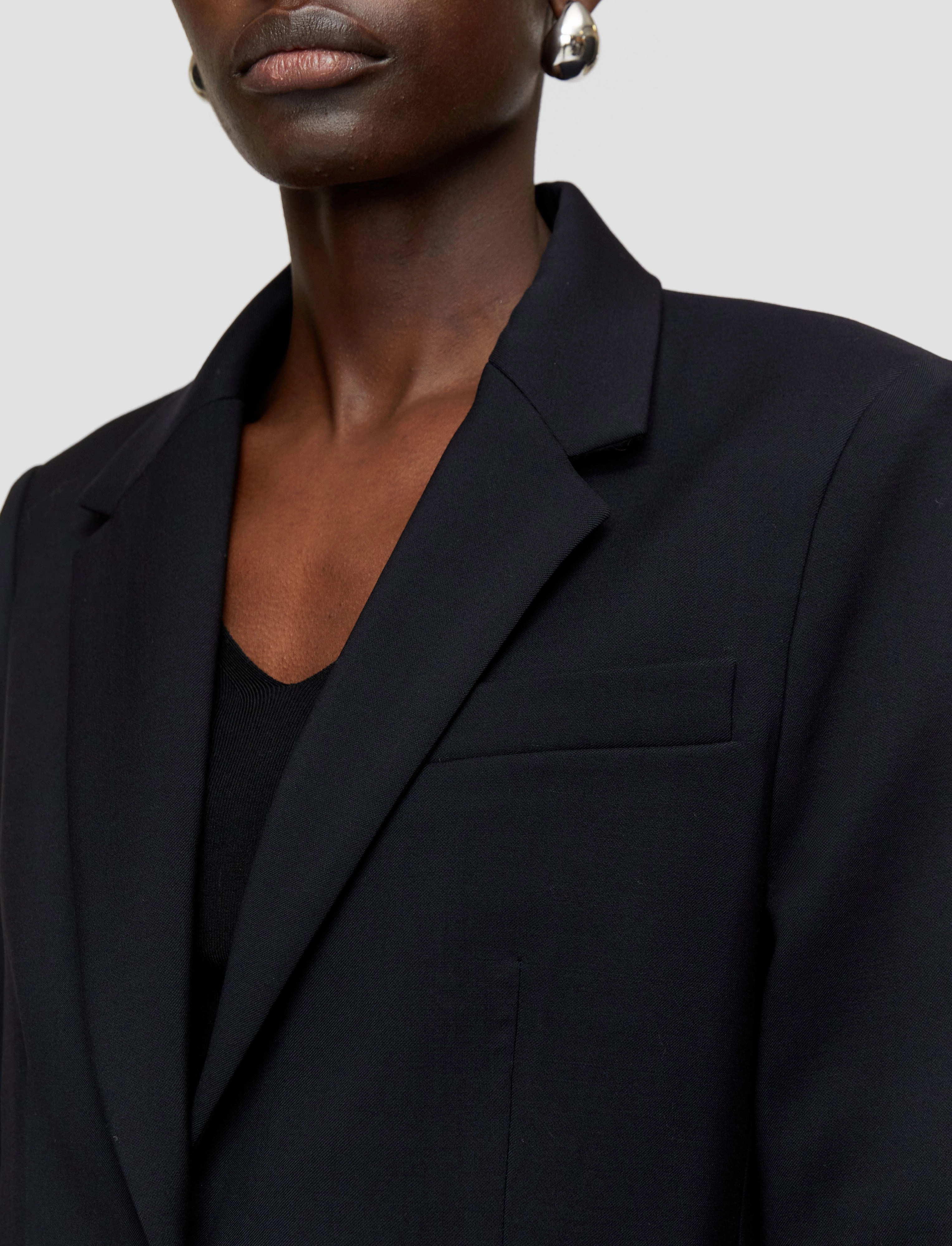 Loose Fit Tailoring Wool Stretch Jackie Jacket