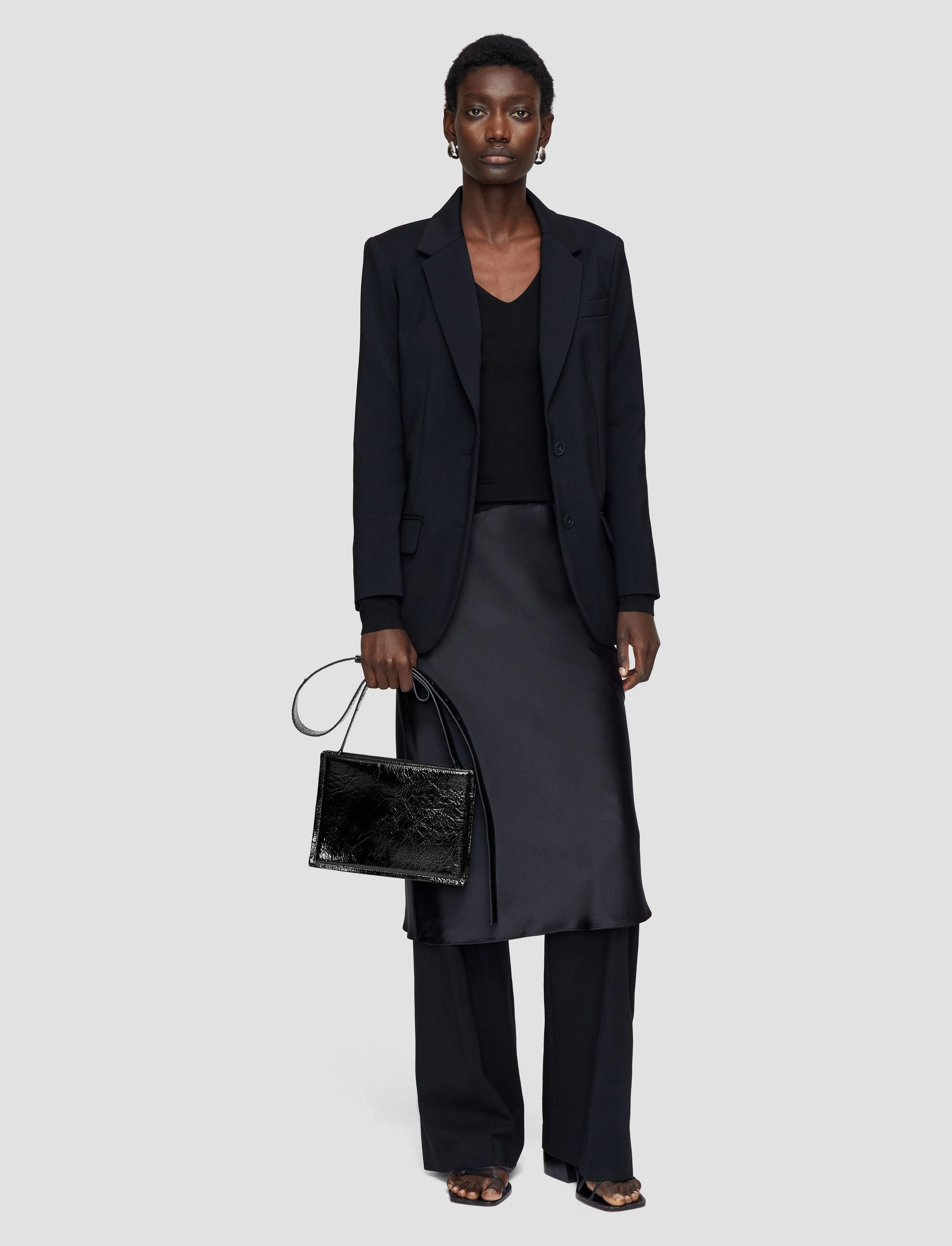 Tailoring Wool Stretch Jackie Jacket Patched Windproof Shell