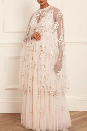 Posy Midaxi Open Cape Sophisticated Touch Natural Tones