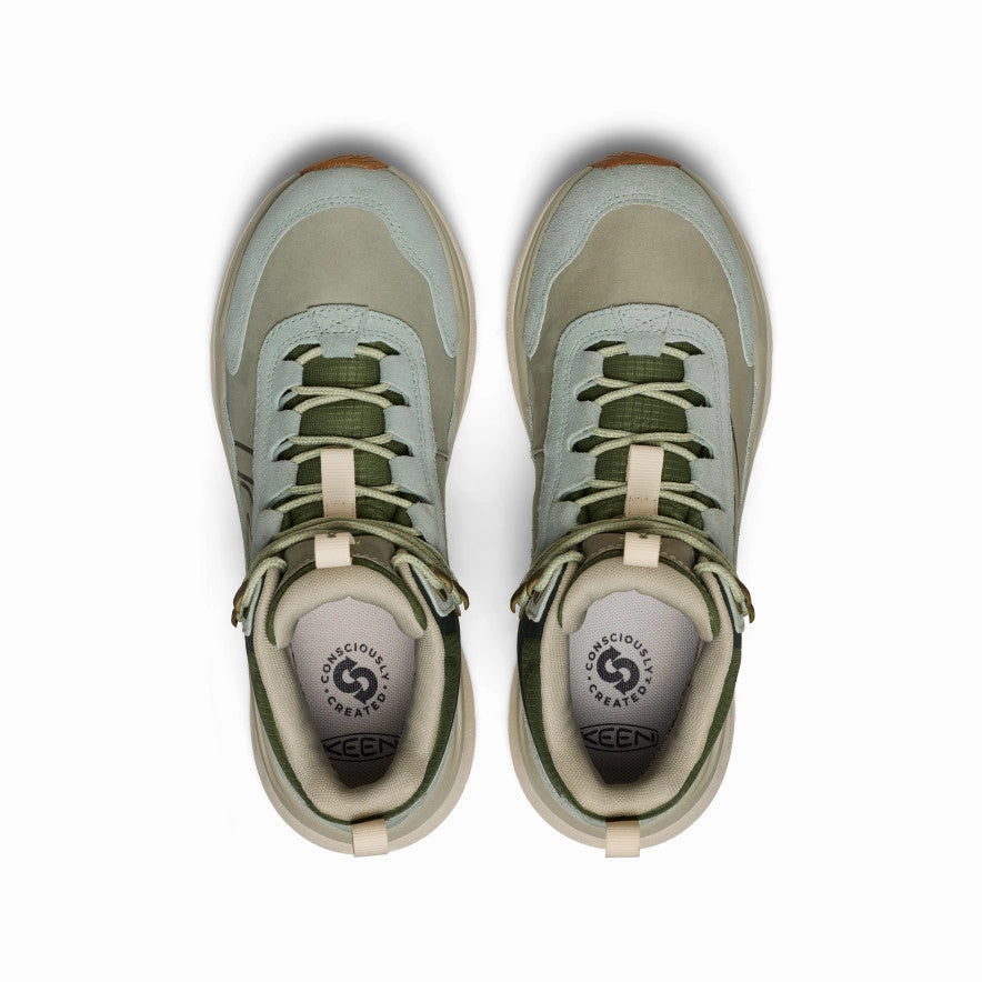 Anti-Slip Function Desert Design Women's Leiki Waterproof Leather Hiking Boot  |  Iceberg Green/Bronze Green