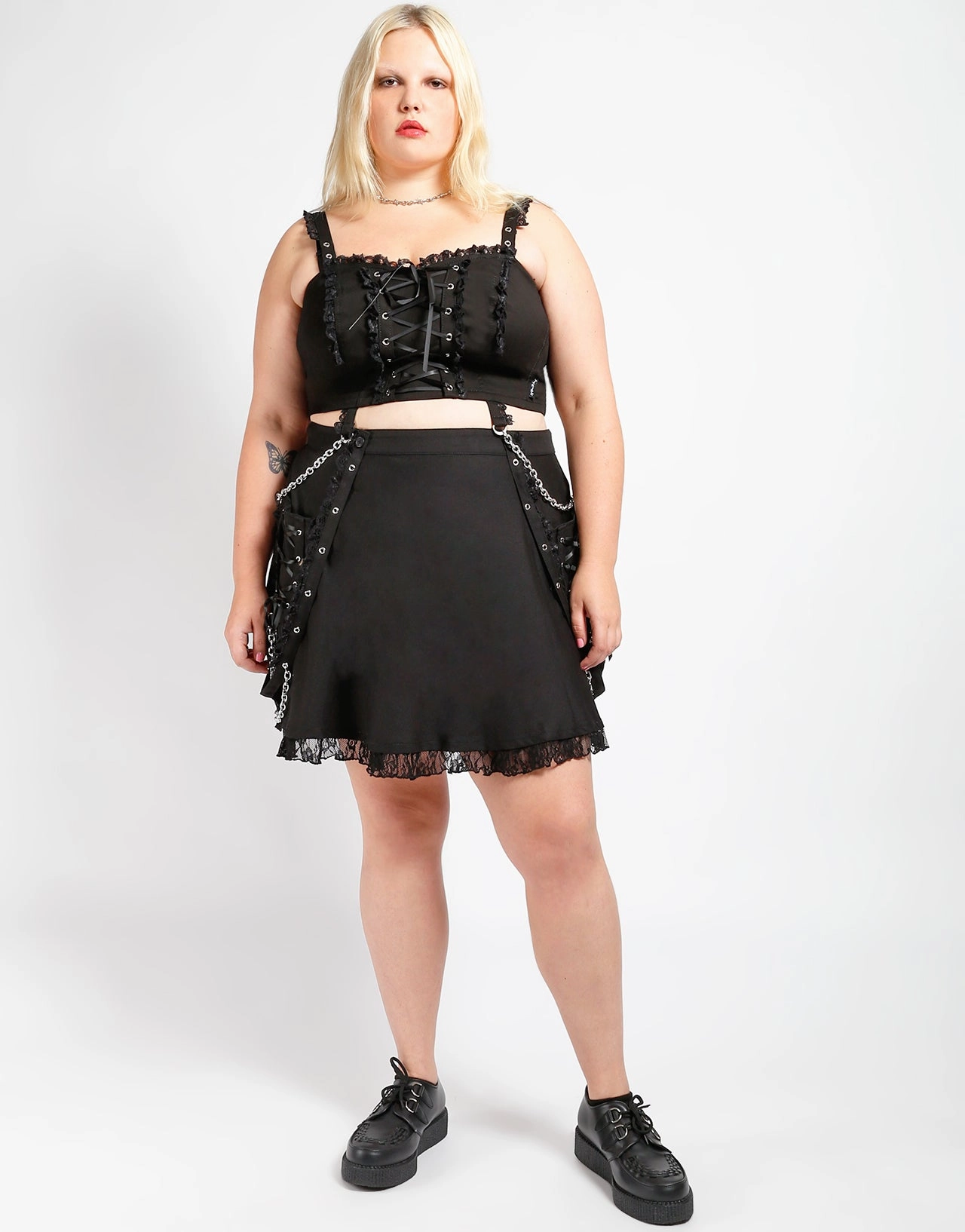 CURVE LOLITA SUSPENDER SKIRT BLACK Customizable length