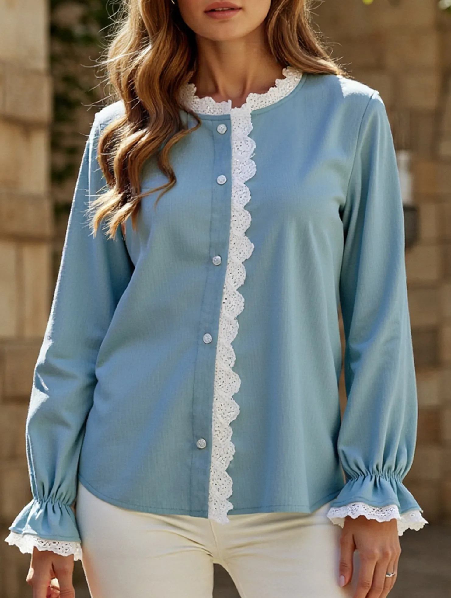 Comfy Fit Layer Commuting long-sleeved lace cardigan top