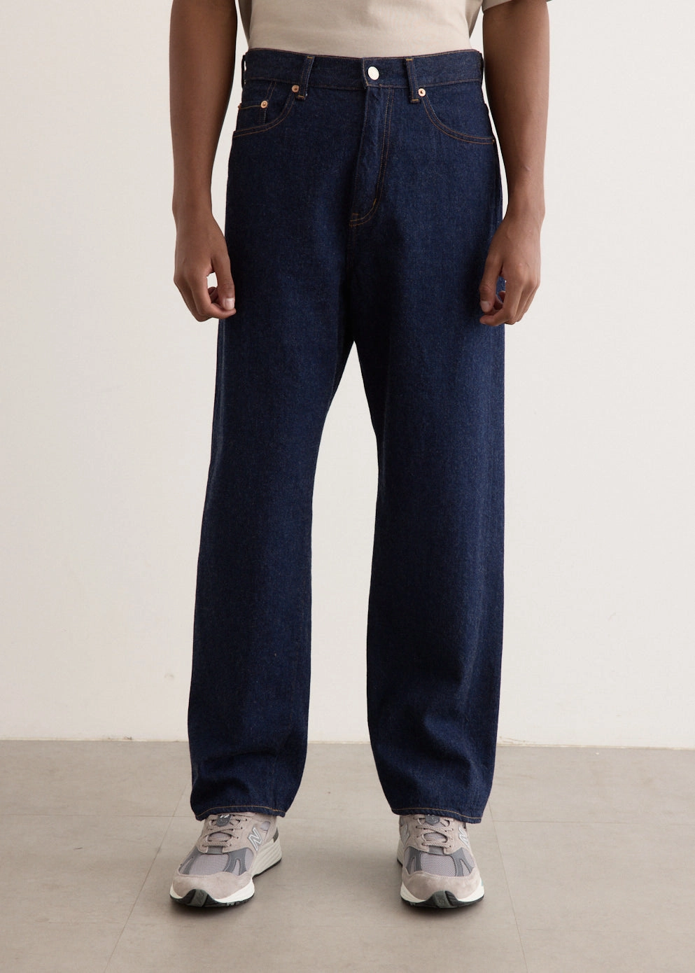 13oz Double Wash Straight Fit Jeans Neutral Daily Wear Adult Fashion Plain style