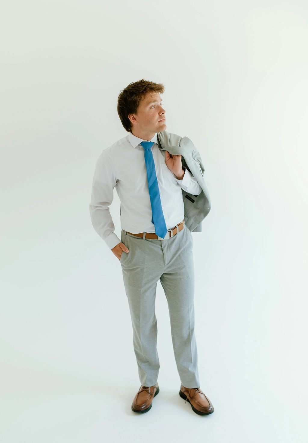 Washable 2-Pant Flex Suit Light Grey Chilly Day Fit