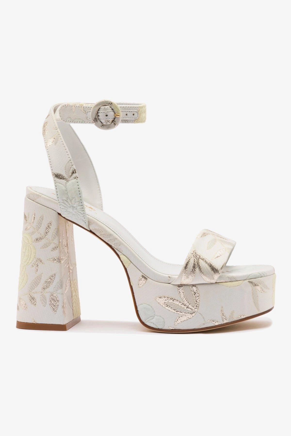 Larroud x Markarian Dolly Sandal In Yvette Ivory Brocade Slip Resistant Grip Light Motion