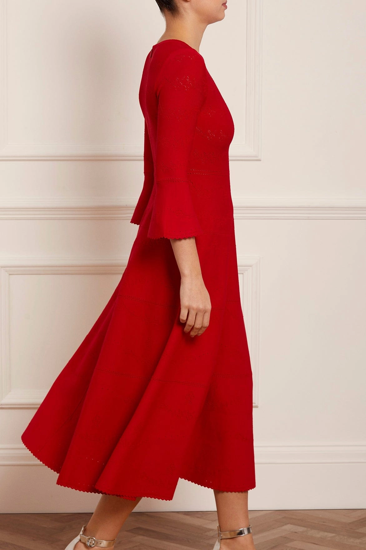 Unisex Fit FourWay Stretch Pretty Pointelle Knit Ankle Gown