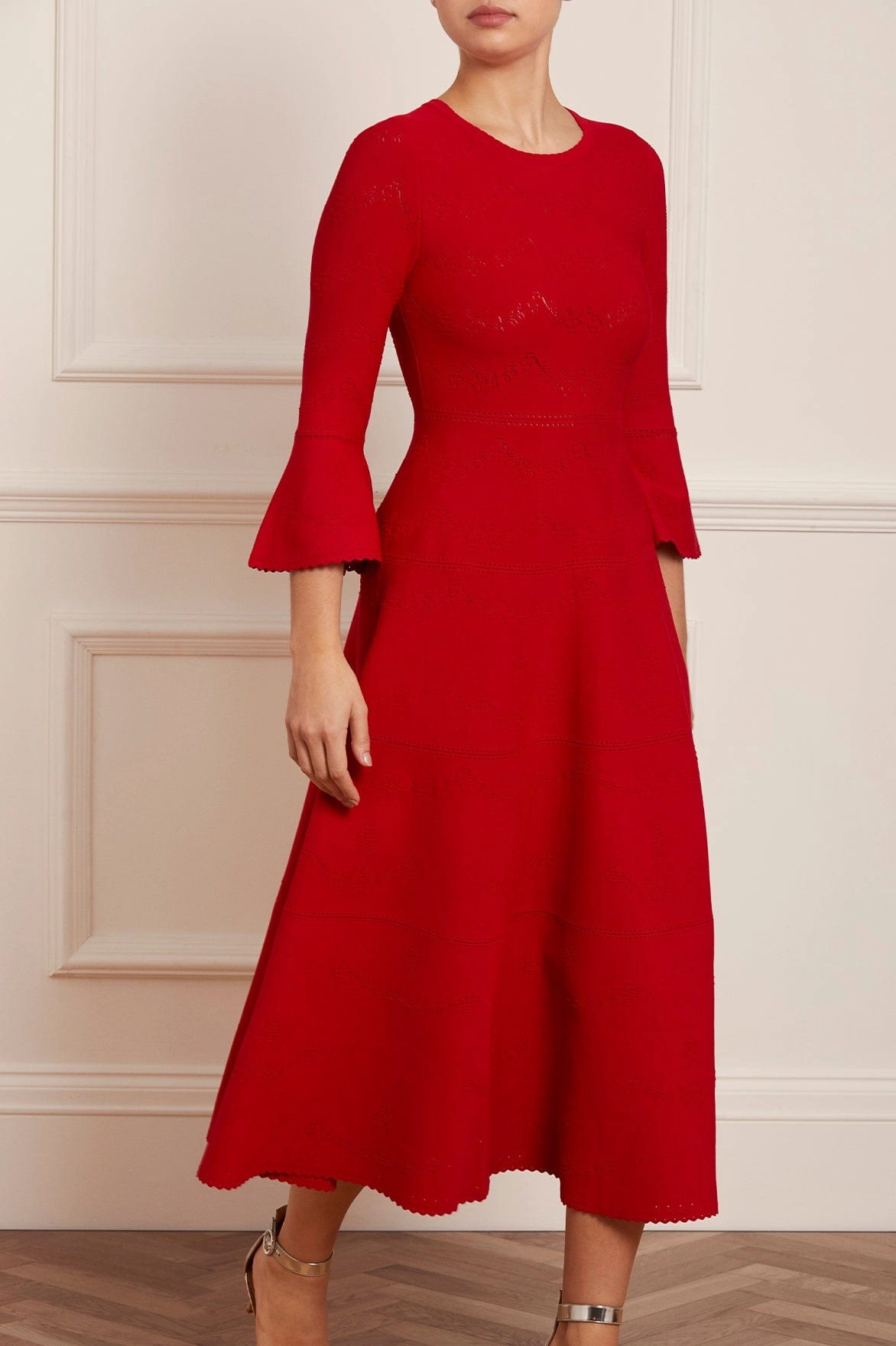 Versatile Comforted Pretty Pointelle Knit Ankle Gown