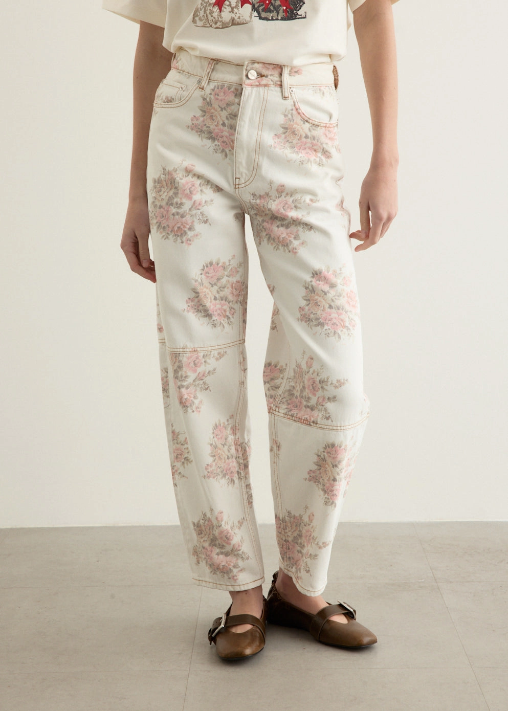 Unisex Wear Artist Vibe Simple Style Print Denim Stary Jeans