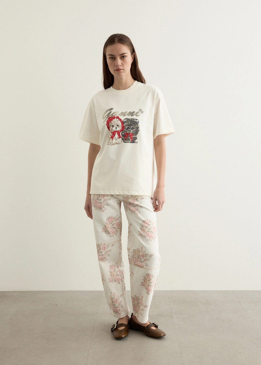 Comfy Touch Basic Necessity Print Denim Stary Jeans