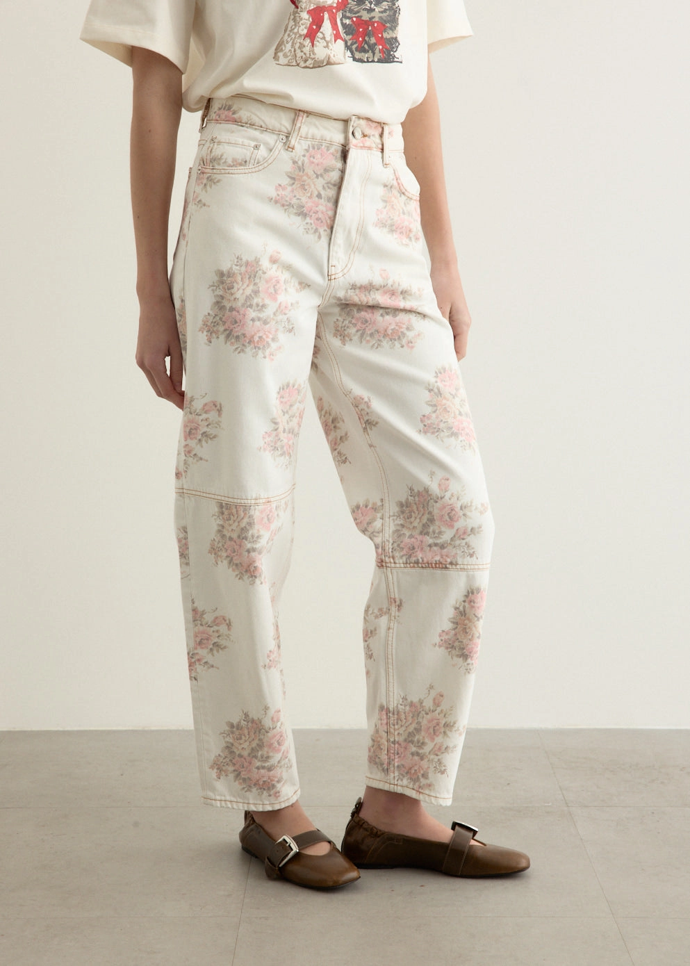 Print Denim Stary Jeans Durable Minimalist Style Party Look Anti Static Treatment