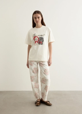 Comfy Touch Basic Necessity Print Denim Stary Jeans